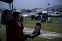 U.S. Navy Lt. Timothy Pate, deputy command chaplain, Marine Corps Base Hawaii, delivers a sermon during the annual Easter Sunrise church service, Landing Zone Eagle, MCBH, April 4, 2021. The service was open to service members and their families, and was held to celebrate Easter Sunday. (U.S. Marine Corps photo by Lance Cpl. Brandon Aultman)