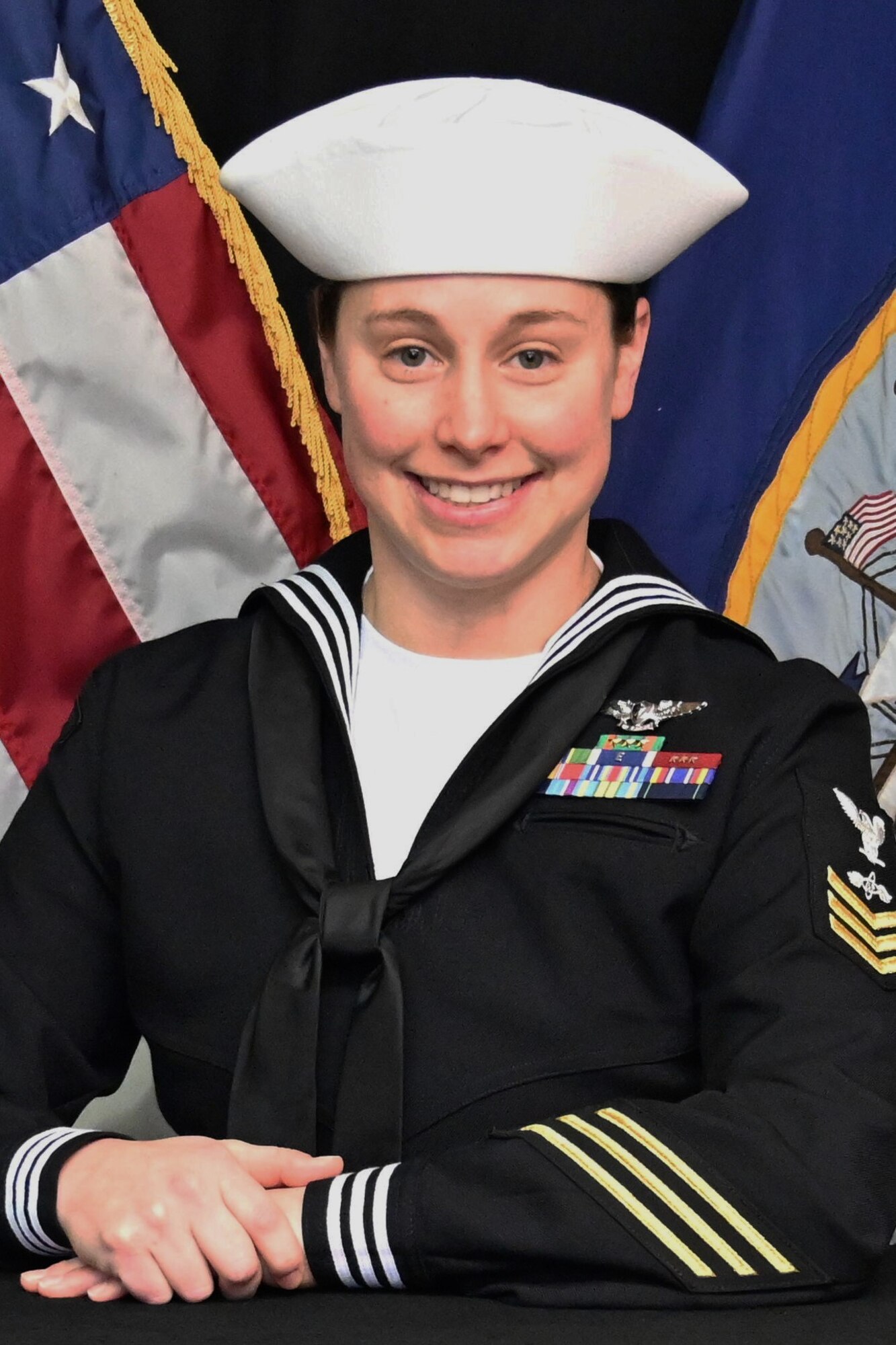 Aviation Electronics Technician 1st Class Maria English, a petty officer first class attached to Fleet Readiness Center East Detachment McGuire, recently earned the title of 2020 Navy Reserve Force Shore Sailor of the Year. In the run up to earning the Reserve Force’s top enlisted honor, English first took the titles of Commander, Fleet Readiness Centers Shore Sailor of the Year – the first full-time support Sailor to win the award – and Commander, Naval Air Force Reserve Sailor of the Year. (Fleet Readiness Center East photo)
