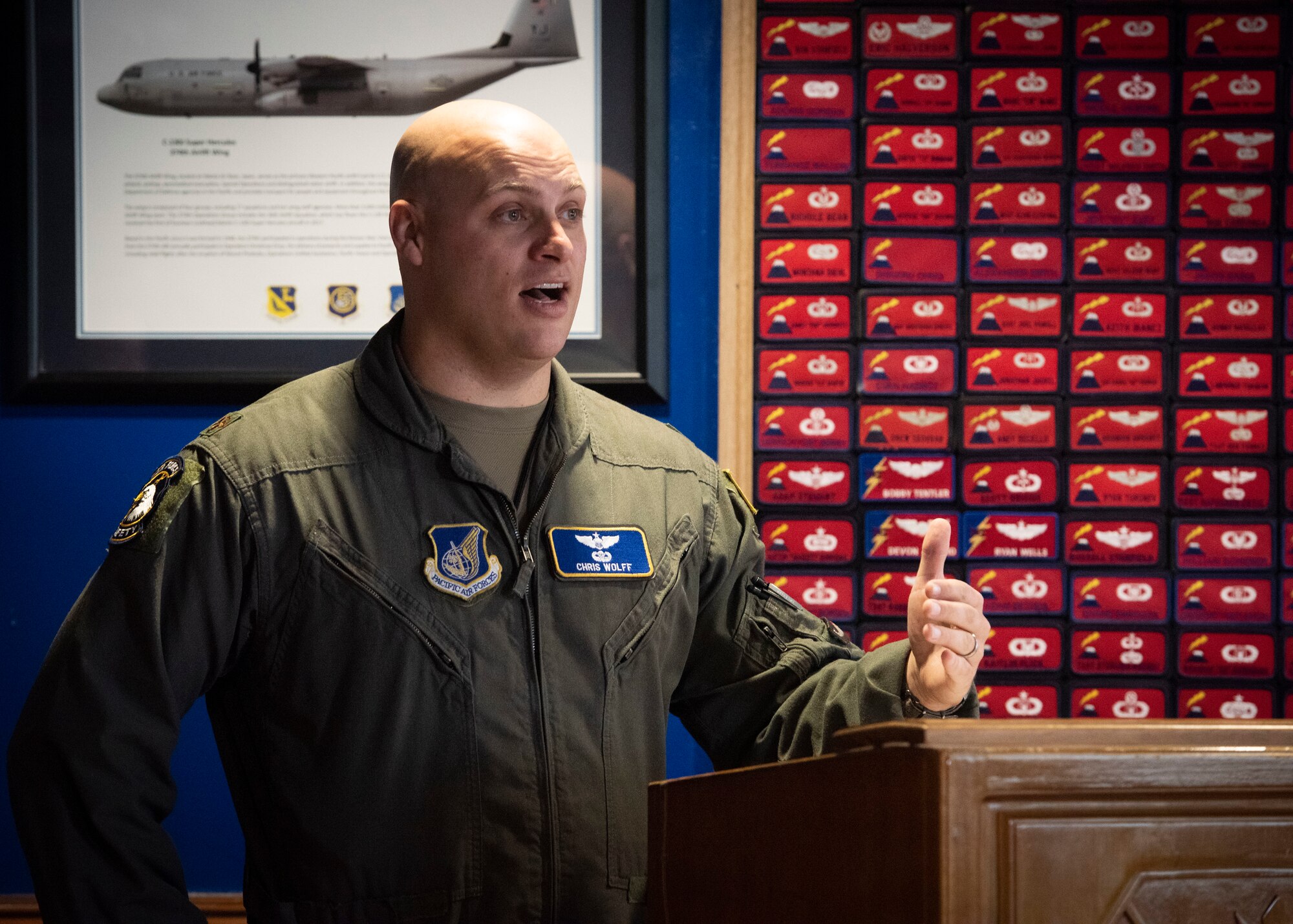 Flight safety officer briefs Tokyo Metropolitan Police and Japan Coast Guardsmen