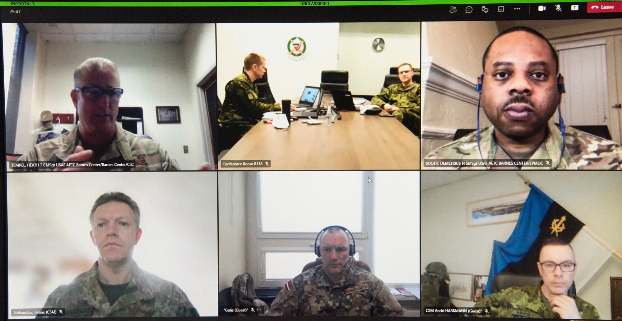 The Chiefs Leadership Academy, part of Air University’s Barnes Center for Enlisted Education at Maxwell Air Force Base, Ala., participated in a three-day virtual planning workshop with the Baltic Defence College in Tartu, Estonia, April 6-8, 2021.