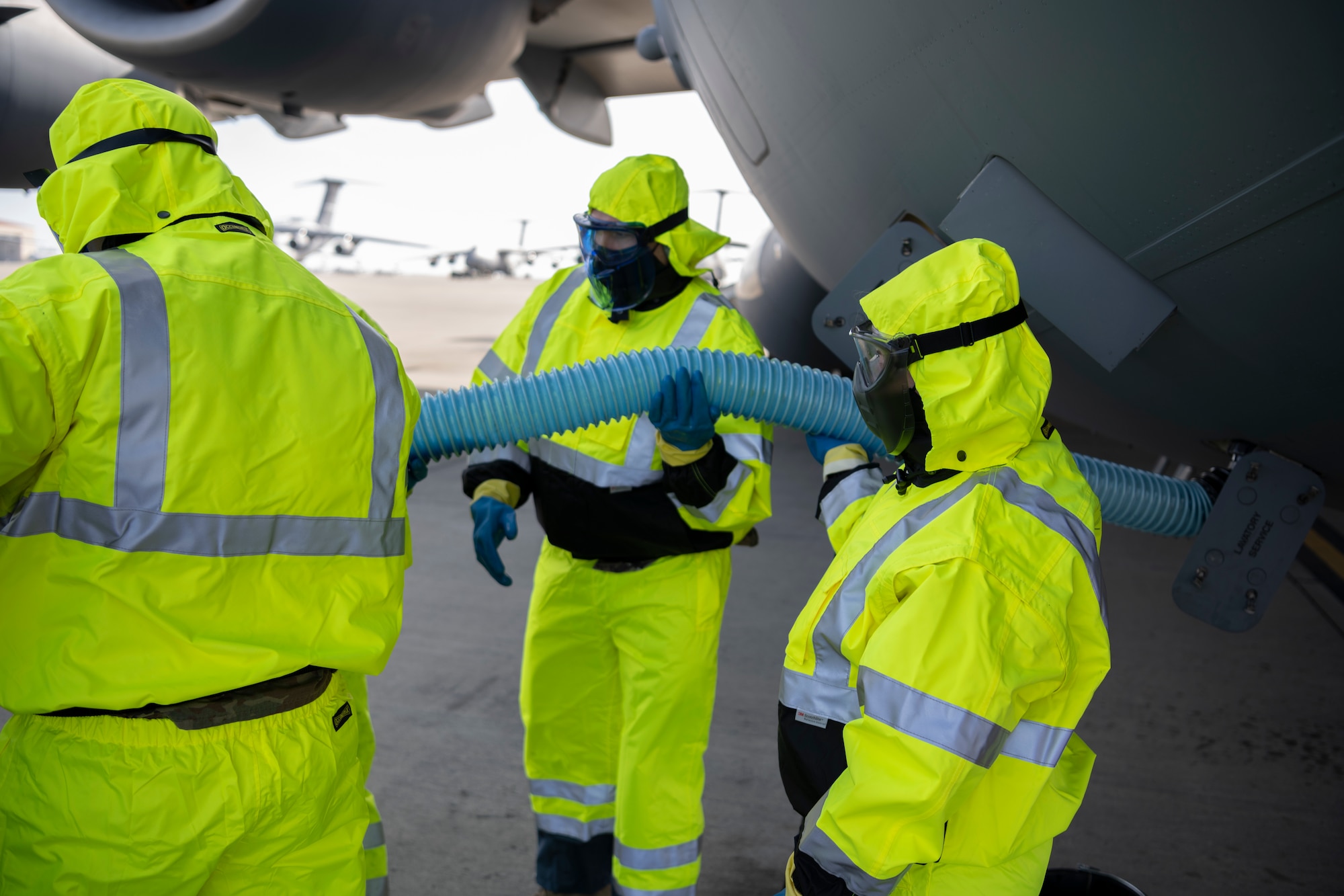 Photos of wing leadership working along side Aerial Port Squadron Airmen. The Leadership Rounds program provides 60th AMW leadership an opportunity to interact with Airmen and receive a detailed view of each mission performed at Travis AFB.