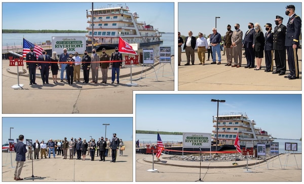 IN THE PHOTOS, the Memphis District held a ribbon-cutting ceremony, to celebrate a fully functioning stormwater ditch replacement project in the New, Madrid, Missouri area, on Apr. 12, 2021. A $3.4 million contract was awarded for two work areas to Tarpan Construction LLC., on Aug. 29, 2019. (USACE photos by Vance Harris)