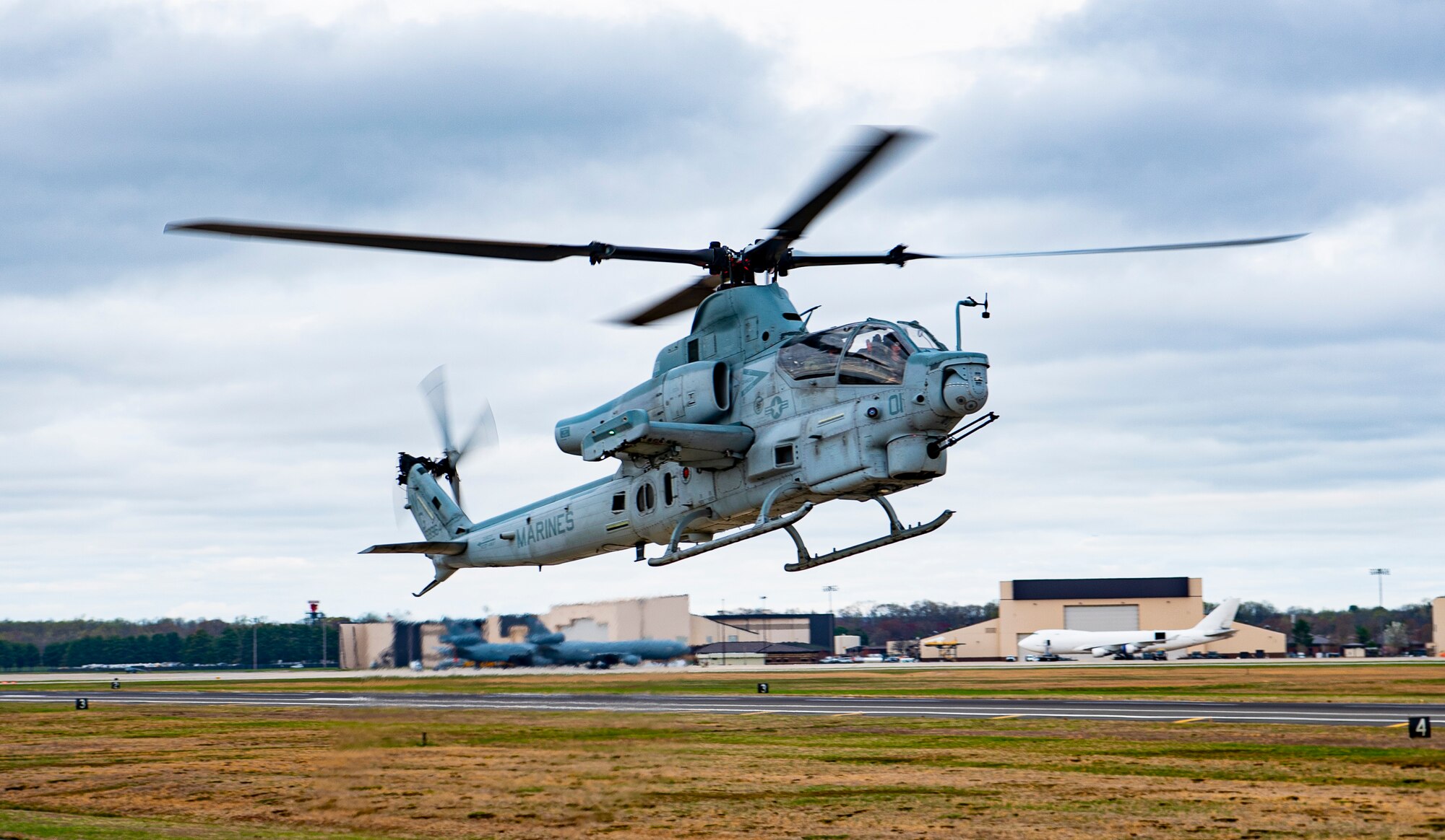 Marines assigned to MAG 49 at Joint Base McGuire-Dix-Lakehurst, N.J., traveled to the U.S. Naval Academy to showcase helicopter platforms and develop naval officers’ knowledge about U.S. Marine aviation.