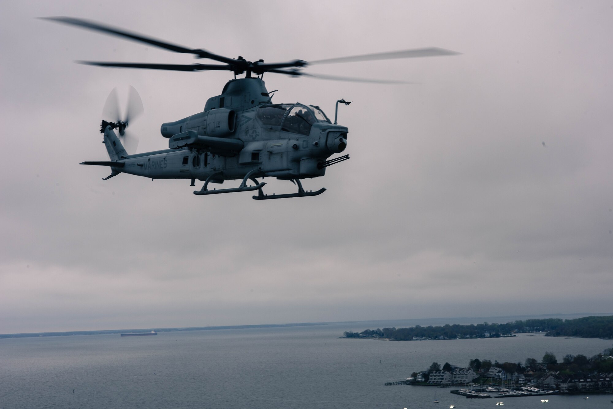 Marines assigned to MAG 49 at Joint Base McGuire-Dix-Lakehurst, N.J., traveled to the U.S. Naval Academy to showcase helicopter platforms and develop naval officers’ knowledge about U.S. Marine aviation.