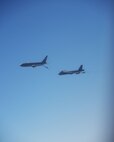A KC-46A Pegasus assigned to McConnell Air Force Base, Kan., refuels a B-52 Stratofortress assigned to the 307th Bomb Squadron April 10, 2021. The B-52 was one of three from the unit being refueled by a 931st Air Refueling Wing aircrew. The air refueling was viewed by 25 recruiters from the 507th Air Refueling Wing, the 352nd Recruiting Squadron, and five cadets from the Kansas State University Reserve Officers' Detachment 270. The flights were part of a three-day tour of the 931st Air Refueling Wing, to display to the recruiters and cadets the full-range of the Reserve mission at Team McConnell.