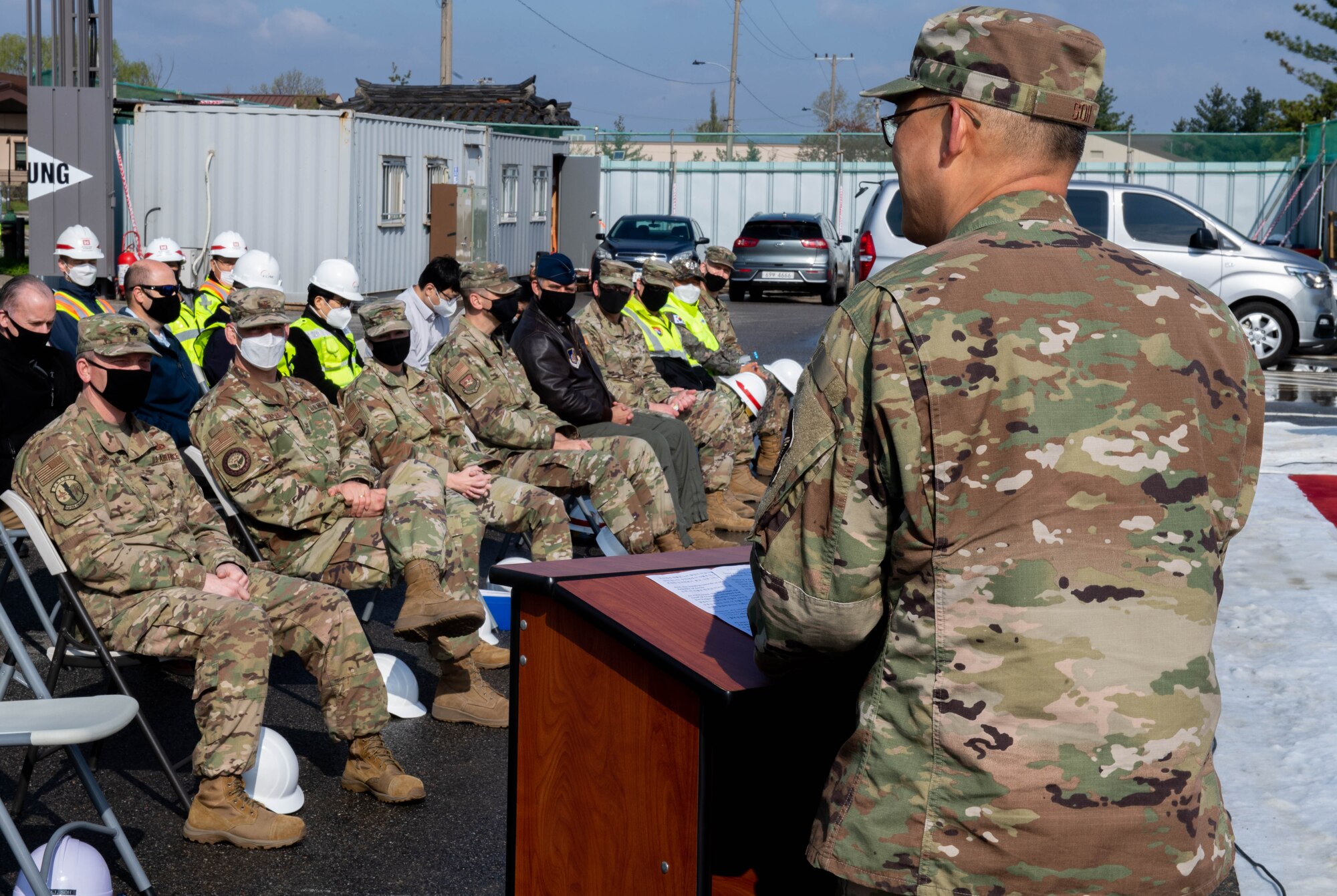 The building site is being prepared by the 51st Civil Engineer Squadron for Air National Guard units to begin construction on the new chapel.