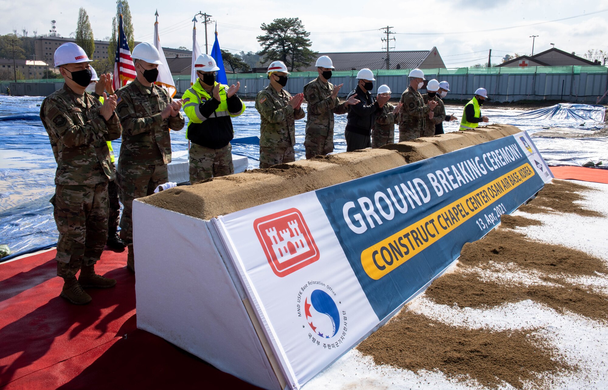 The building site is being prepared by the 51st Civil Engineer Squadron for Air National Guard units to begin construction on the new chapel.