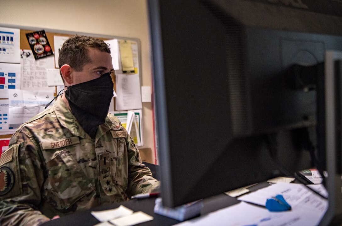a man works at a computer