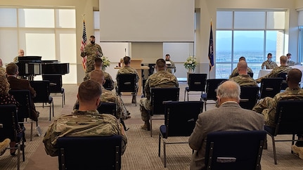 Soldiers singing in chapel