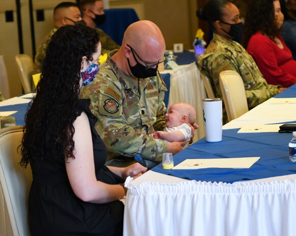 U.S. Air Force Col. Marc Greene, 628th Air Base Wing commander explains the resources available to Airmen and their families at Joint Base Charleston, S.C., April 14, 2021. The Key Spouse Program is an Air Force Unit Family Readiness Program designed to enhance readiness, personal/family resiliency and establish a sense of Air Force community. Key Spouses are commander-appointed and are a vital resource to support Air Force families. The strategic vision is to increase resiliency amongst military members and their families throughout their time serving in the military.