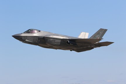 An F-35A assigned to Luke Air Force Base, Arizona, takes off for an exercise during Northern Thaw at Volk Field Air National Guard Base, Wisconsin, April 1, 2021.The two-week Northern Thaw exercise was a total force exercise providing tailored, cost-effective, tactical level, high-end combat training.