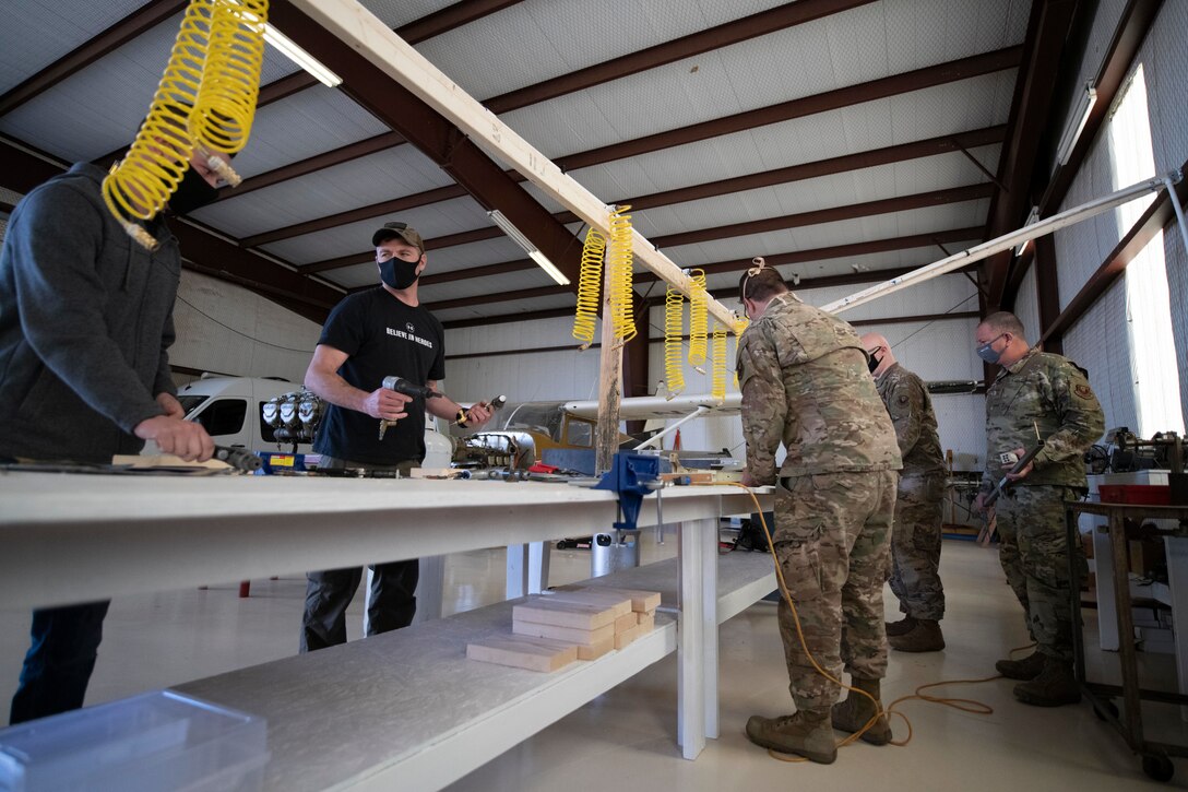 Students participate in a Cannon Air Force Base A&P licensing program at Clovis Municipal Airport, N.M., Jan. 27, 2021. (U.S. Air Force photo by Senior Airman Marcel Williams)