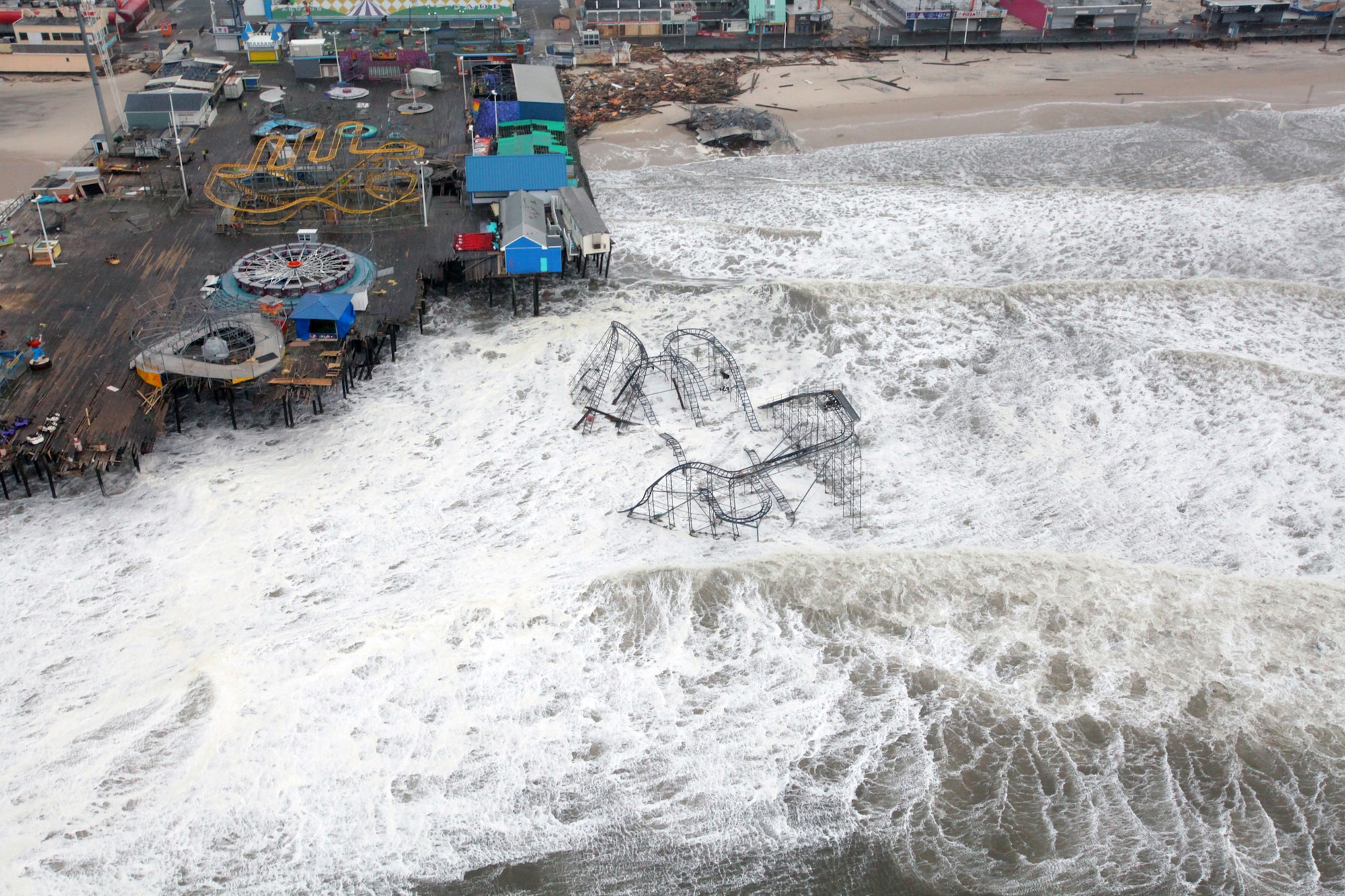 Aerial views of the damage caused by Hurricane Sandy to the New Jersey coast taken during a search and rescue mission by 1-150 Assault Helicopter Battalion, New Jersey Army National Guard, Oct. 30, 2012.  (U.S. Air Force photo/Master Sgt. Mark C. Olsen)