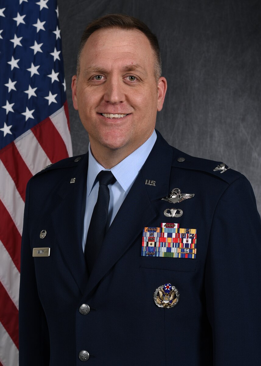 Col. Bryan M. Bailey, 911th Operations Group commander, poses for his official portrait April 15, 2021.