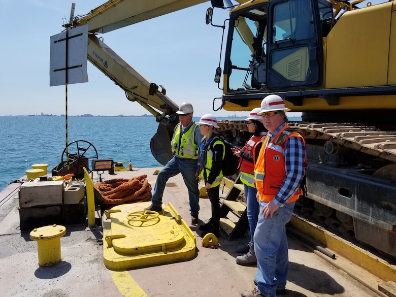 Sylvia Pimentel, second from right, at a Calumet Harbor site visit, 2019.