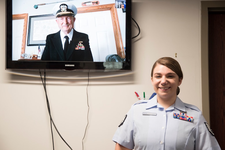 Navy Veteran reenlists great niece via virtual ceremony