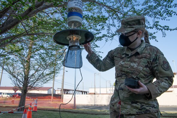 Airman Sets Mosquito Trap