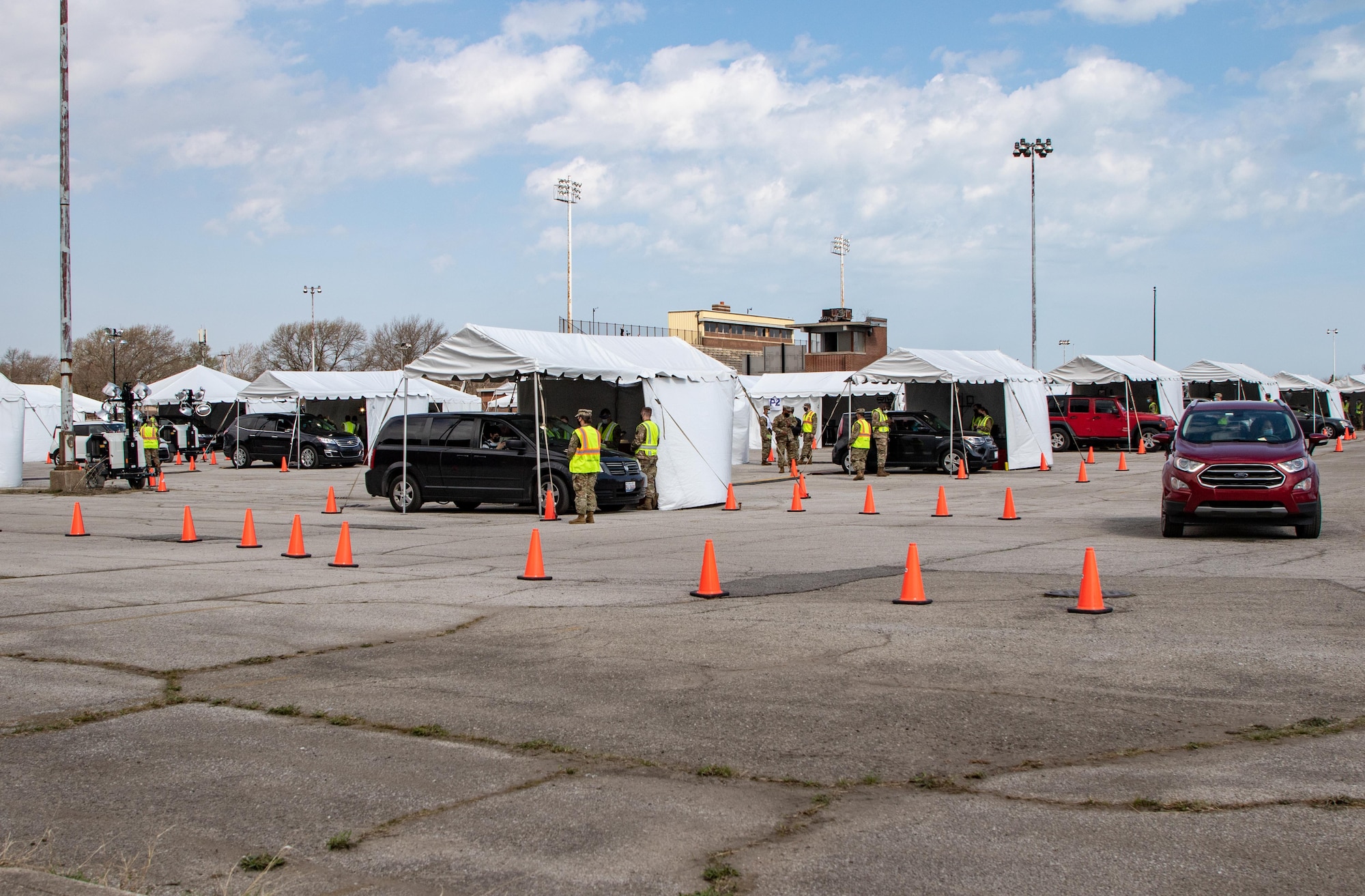 A COVID-19 vaccination center in Gary, Indiana