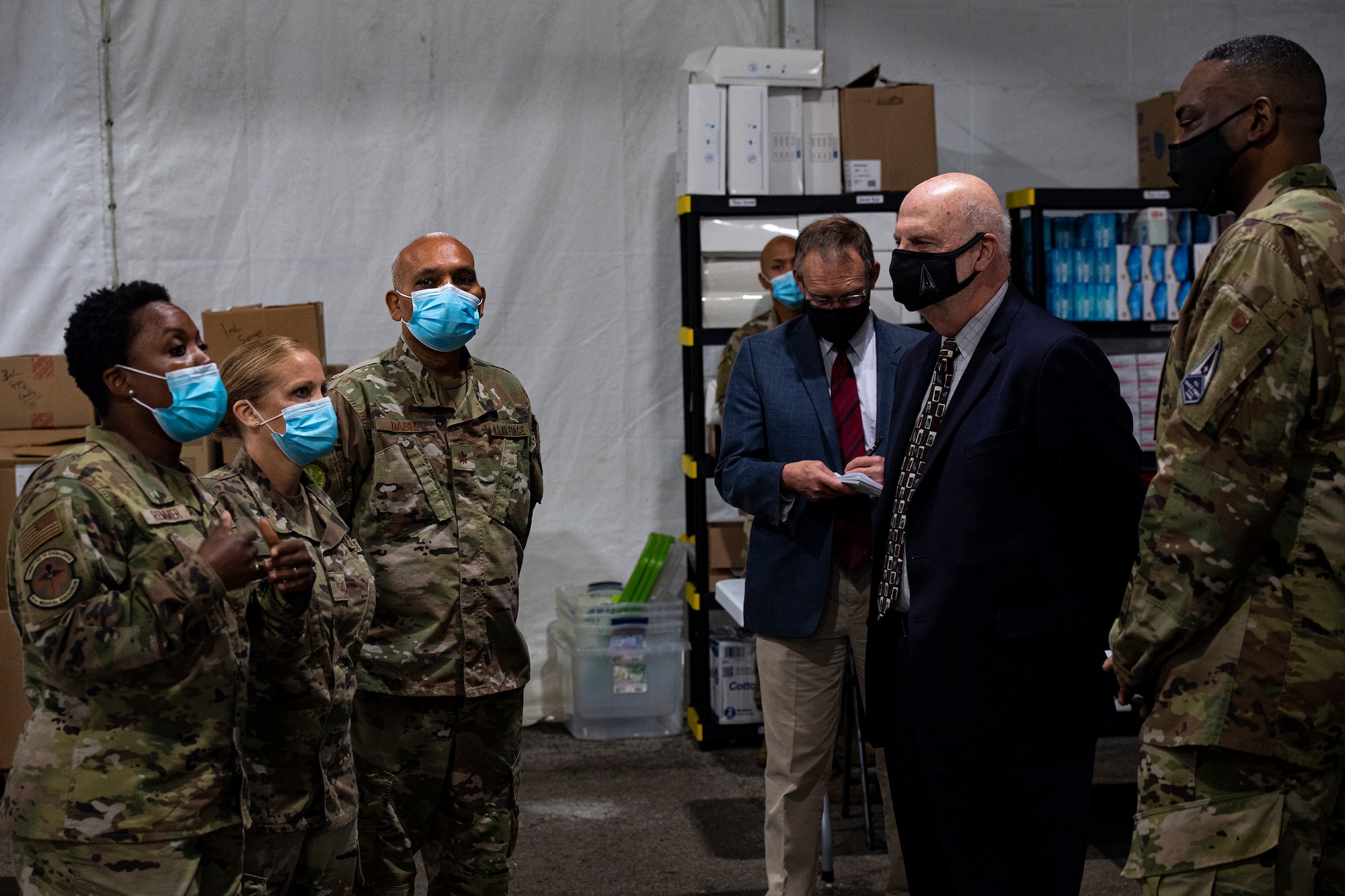 Airmen showcase COVID-19 Community Vaccination Center mission during Acting SecAF visit