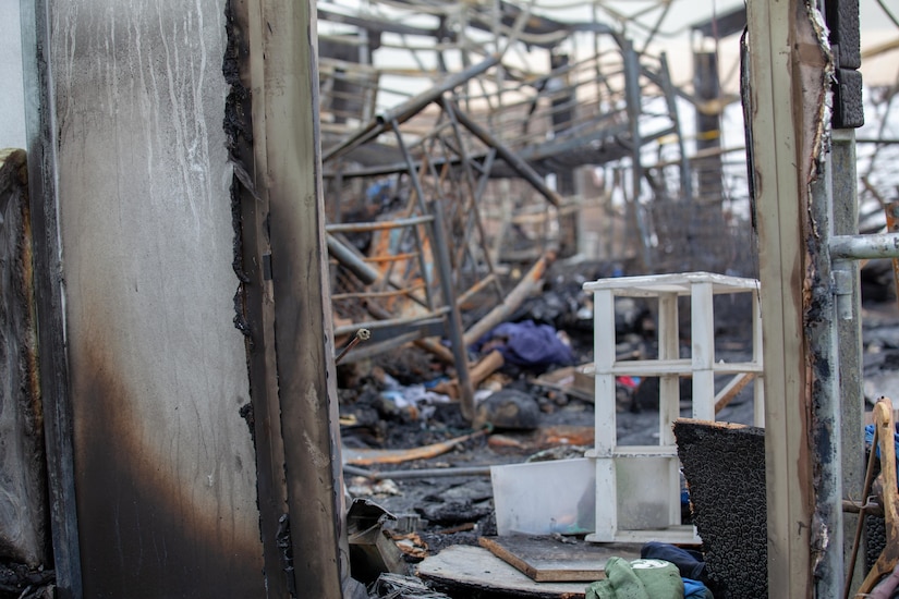 Aftermath of indirect fire attack at Erbil Air Base in the Kurdistan Region of Iraq, Feb. 15, 2021. (U.S. Army photo by Maj. Brian Burns)