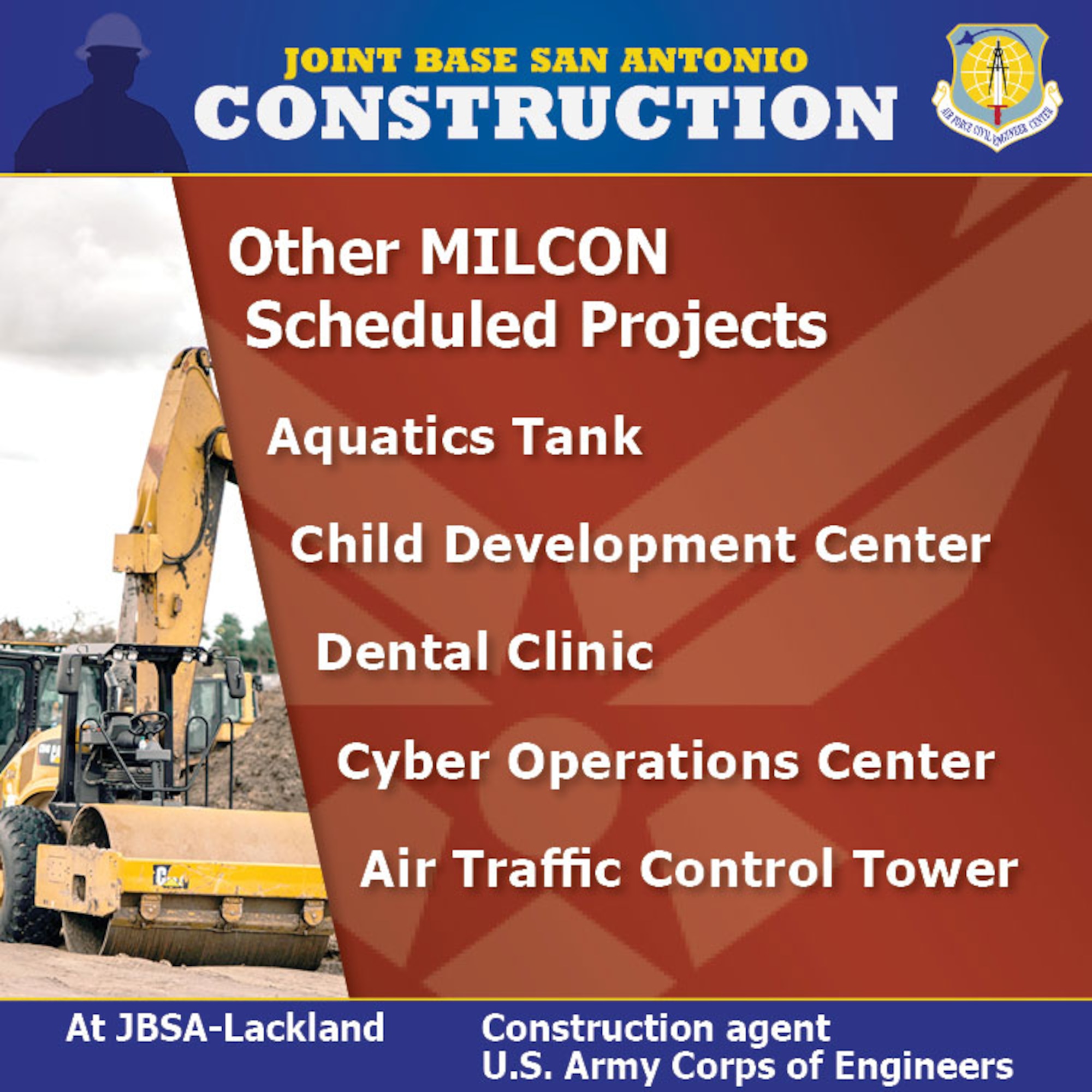 graphic for construction at Joint Base San Antonio, Texas.