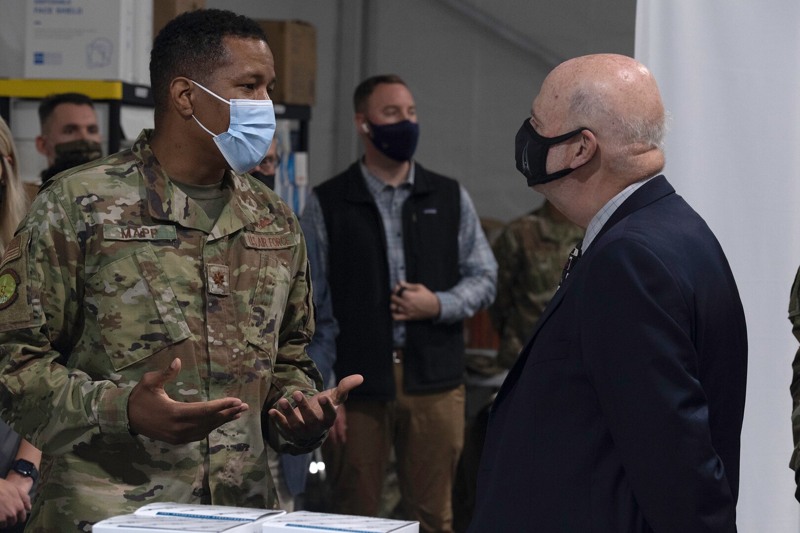 Airmen showcase COVID-19 Community Vaccination Center mission during Acting SecAF visit