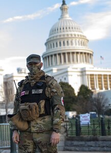 U.S. Army Sgt. Nicholas Allen, a medic with the District of Columbia National Guard, supports the medical needs of service members as they augmented Capitol Police and other local, state, and federal agencies on Jan. 7, 2021. National Guard Soldiers and Airmen from several states have traveled to Washington to provide support to federal and district authorities leading up to the 59th Presidential Inauguration. (National Guard photo by Staff Sgt. Erica Jaros)