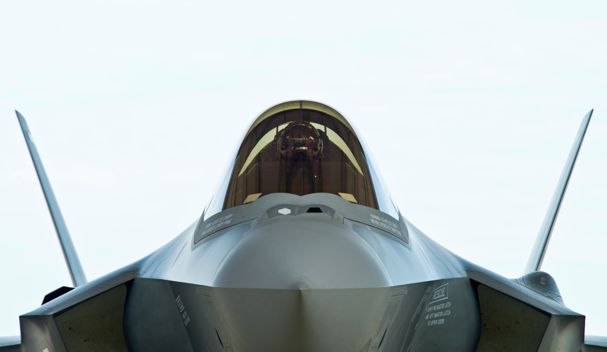 A 33d Fighter Wing pilot prepares his F-35A Lightning II for a training sortie during preflight checks on the aircraft. The 33d Fighter Wing, is the only joint graduate flying and maintenance training wing for the F-35 for the U.S. Air Force. (U.S. Air Force photo/Tech. Sgt. Bennie J. Davis III)