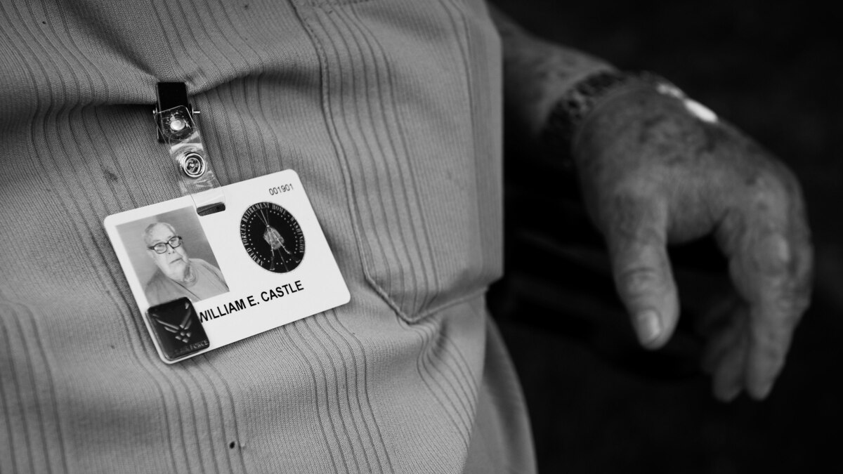 Bill Castle joined the Air Force in 1950 and served 23 years as aircraft weapons maintainer. As a retired Air Force master sergeant, he became a resident at the Washington, D.C. Armed Forces Retirement Home in the late '90s and has lived there for more than 15 years. (U.S. Air Force photo/Staff Sgt. Andrew Lee)
