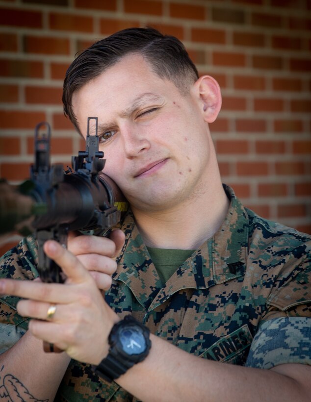 Cpl. Brandon M. Vogel, a foreign weapons instructor with Division Training Company, Headquarters Battalion, 2d Marine Division, poses for a photo on Camp Lejeune, N.C., April 9, 2021. “Failure will never overtake me, if my determination to succeed is strong enough,” said Vogel, Oakvillie, Conn., native. According to his leadership, Vogel is a driven and highly professional Marine who works daily to mold and mentor future leaders, instructing both junior Marines and his peers alike. Vogle’s strict sense of responsibility and professionalism continues to inspire the Marines under his charge. (U.S. Marine Corps photo by Lance Cpl. Brian Bolin)