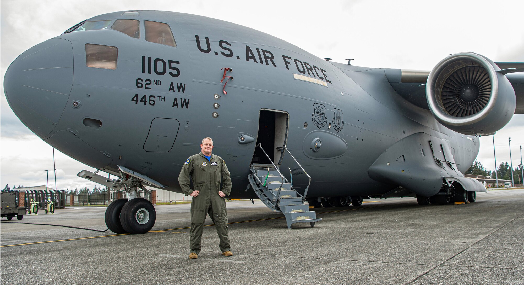 U.S. Air Force Master Sgt. Michael “Dunk” Dunkelberger, 62nd Operations Group evaluator loadmaster, has served as loadmaster in the Air Force for 25 years. Dunkelberger began and is now ending his career in the 8th Airlift Squadron at McChord Field. During his time in the Air Force, he assisted in the transition of C-141 Starlifters to C-17 Globemaster III’s at McChord; helped evacuate people out of New Orleans, Louisiana, after Hurricane Katrina; participated in Operation Enduring Freedom after 9/11; was a loadmaster evaluator for the 62nd Operations Group; and was a member of the 62nd Airlift Wing’s C-17 West Coast Demonstration Team to highlight the aircraft’s capabilities at air shows. (U.S. Air Force photo by Senior Airman Tryphena Mayhugh)