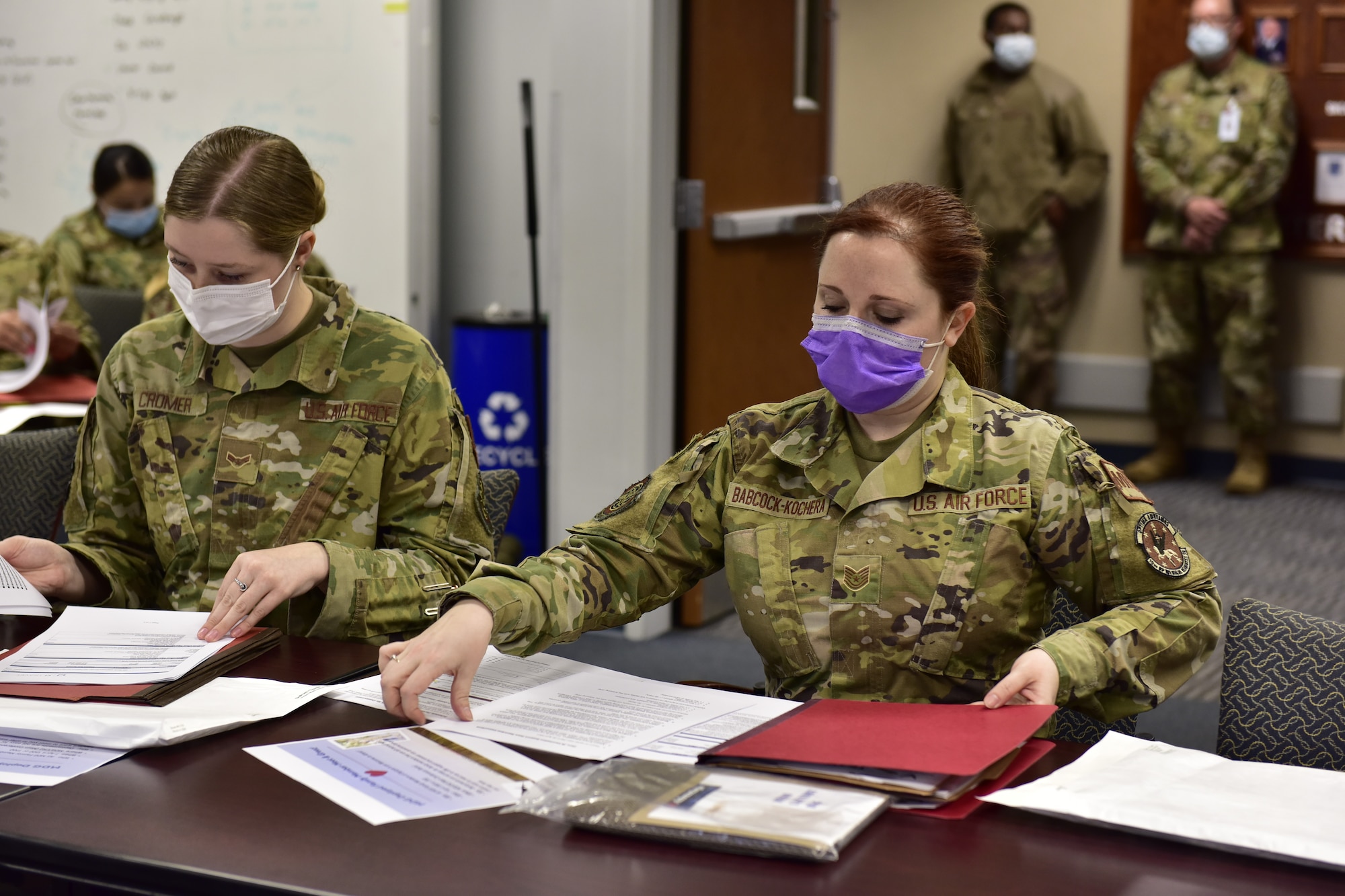 Medics look through pre-deployment paperwork