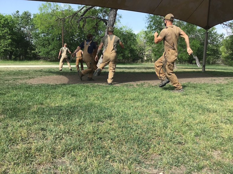 JOINT BASE SAN ANTONIO-CHAPMAN TRAINING ANNEX, Texas – In a physically and mentally demanding occupation, 341st Training Squadron military working dog (MWD) handlers are exposed to risks. These risks are typically workplace injuries.