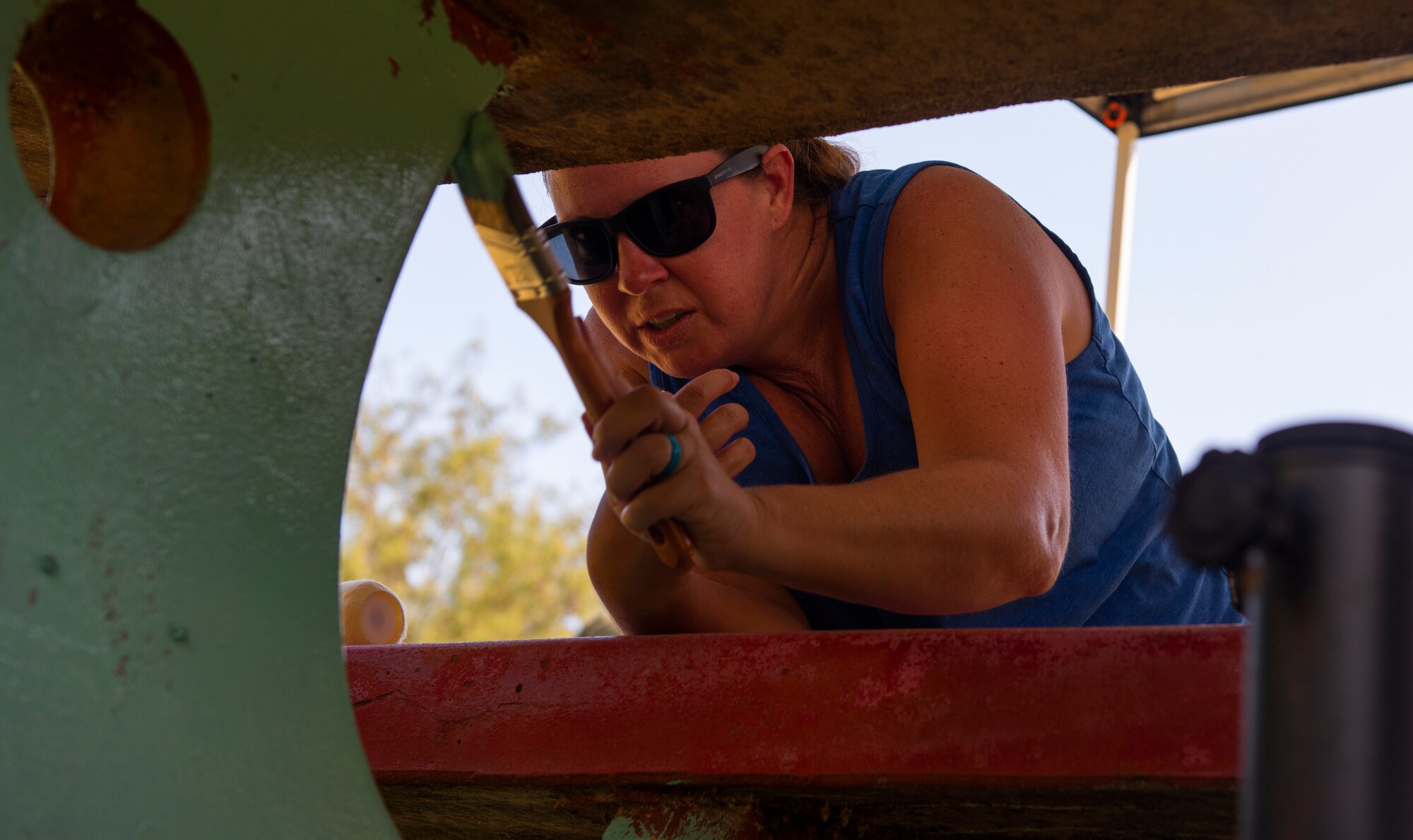 Picnic Table's get new coat of paint