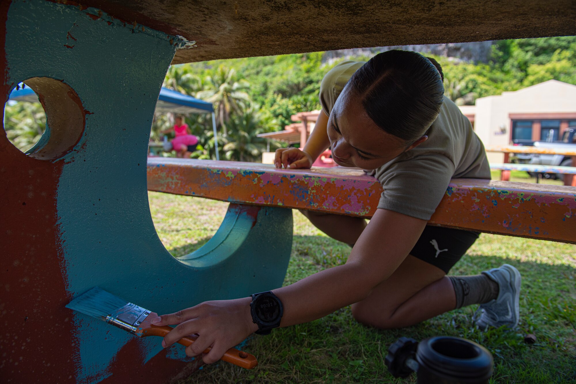 Picnic Table's get new coat of paint