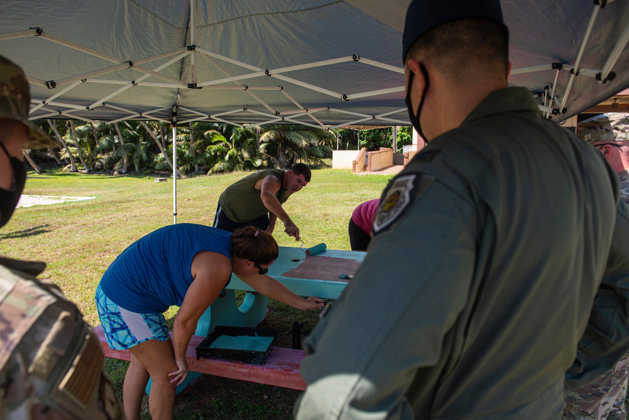 Picnic Table's get new coat of paint
