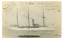 A photo of the U.S. Revenue Cutter McCulloch, dated 13 August 1898 in Manila Bay.