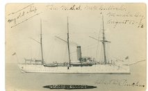 A photo of the U.S. Revenue Cutter McCulloch, dated 13 August 1898 in Manila Bay.