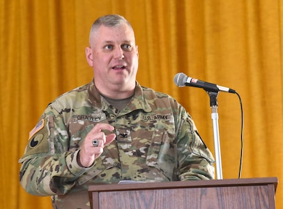 Col. Timothy D. Pillion takes command of Maneuver Training Center Fort Pickett from Col. Paul C. Gravely during a ceremony April 16, 2021, at Fort Pickett, Virginia.