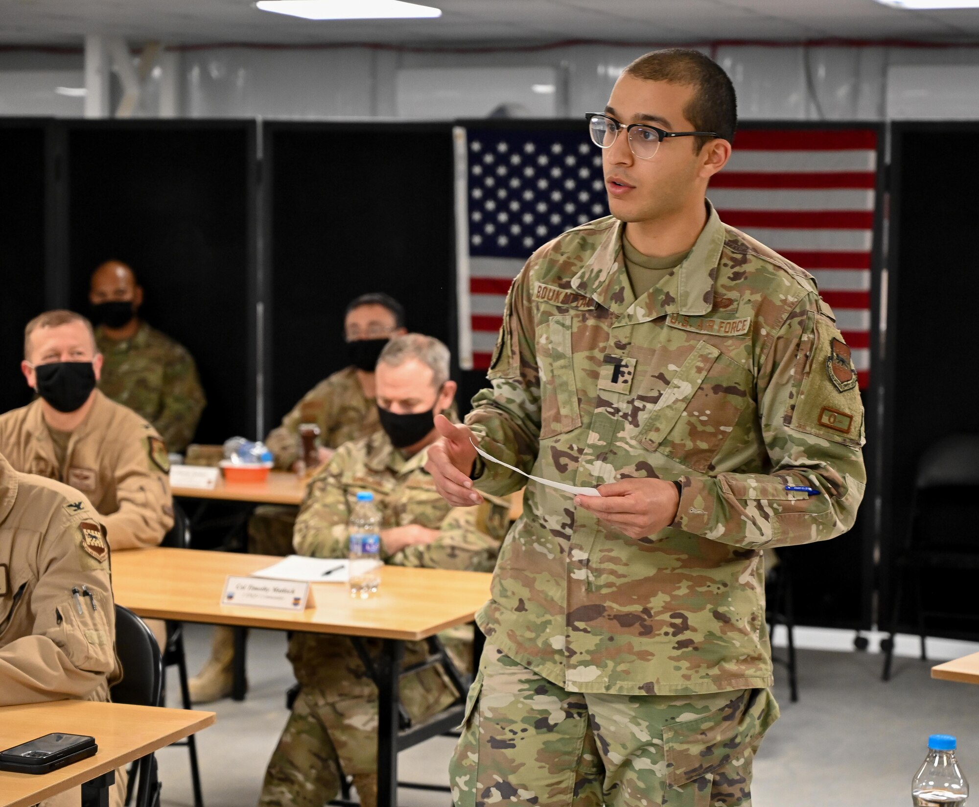 Air Force Chief of Staff Gen. Charles Q. Brown, Jr. joins deployed Airmen at the 332nd Air Expeditionary Wing during a virtual question and answer session, April 14, 2021. The event was organized by the wing diversity and inclusion council and provided Airmen the opportunity to ask questions of top-level Air Force leadership.