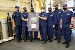 Coast Guard Cutter James wins the Excellence in Safety Award: The Coast Guard Commandant, Adm. Karl Schultz, presented the crew of the Coast Guard Cutter James, a National Security Cutter, the Excellence in Safety Award March 18, 2021. The crew of the James was honored for its quick and innovative thinking during a counter-drug patrol. During the 74 days underway, the crew devised and implemented extensive operational and personal protective procedures to keep everyone free from infection and maintain its full mission effectiveness, despite interdicting three detainees that tested positive for COVID-19. Bravo Zulu to the crew of Cutter James!