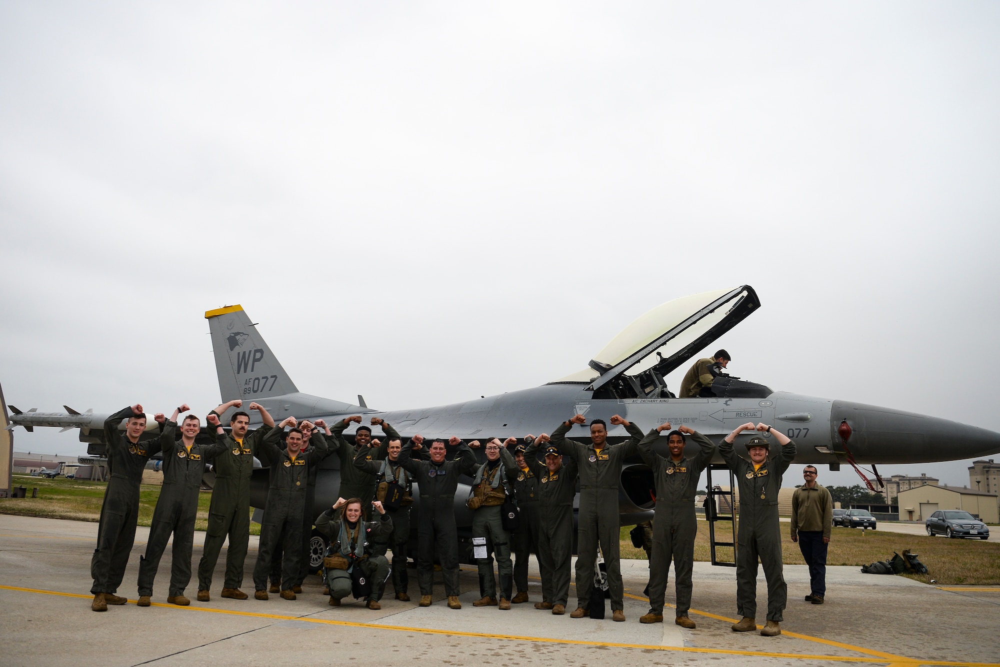 Pilots pose for a photo.