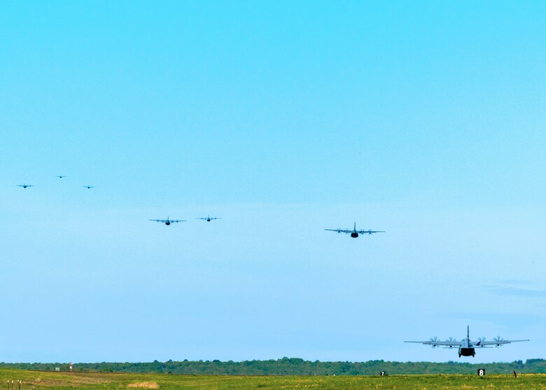 C-130Js take off