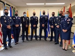 Professional Military Education Instructors pose for a photo March 30, 2021, at Joint Base San Antonio-Lackland, Texas, at the Inter-American Air Forces Academy after winning Outstanding EPME Center of the Year, Air Education and Training Command, in the 2020 Enlisted Professional Military Education Awards Program. Master Sgt. Diego Ladino and IAAFA’s EPME Center are now competing for the awards at the Air Force level. (U.S. Air Force photo by Vanessa R. Adame)