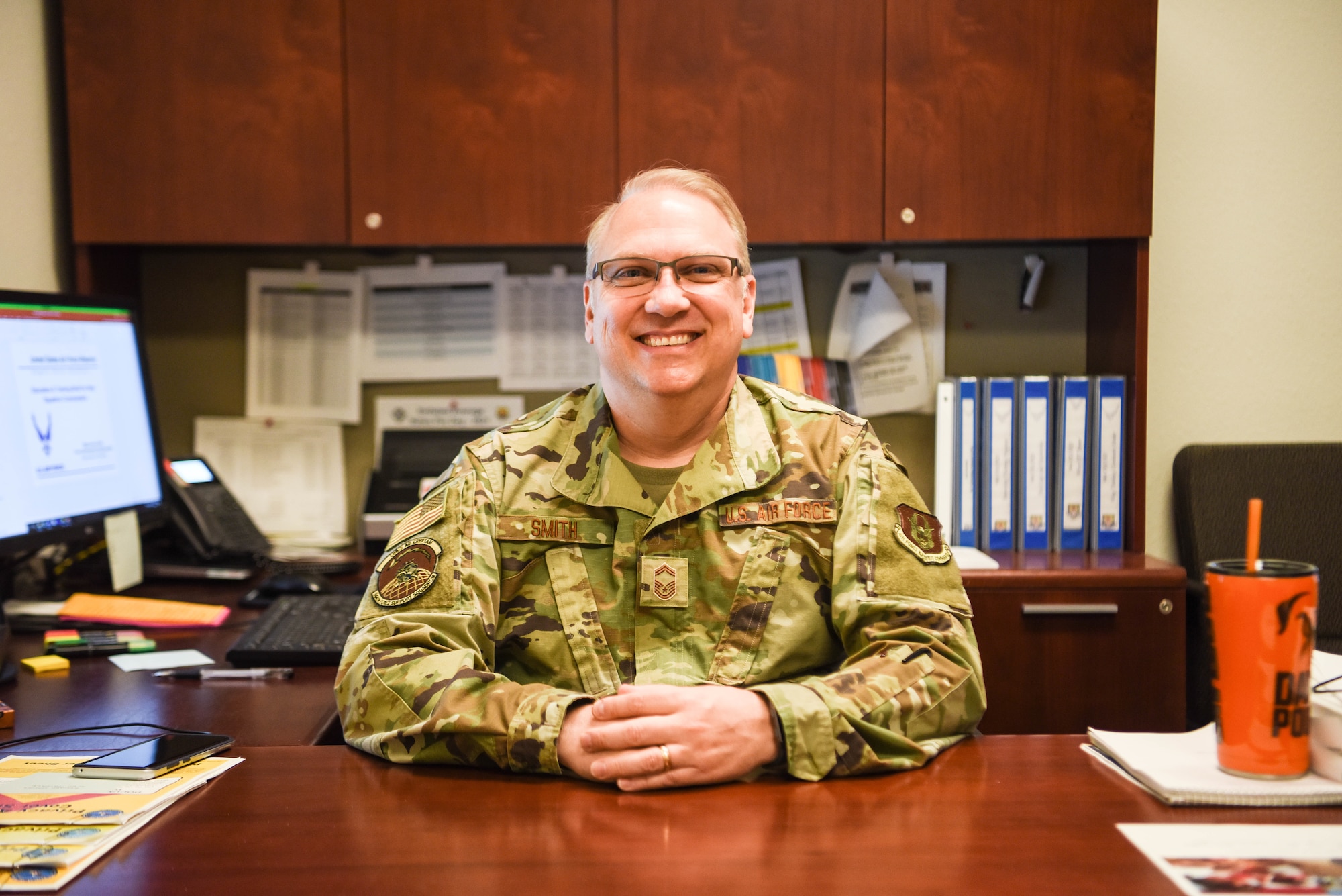 Senior Master Sgt. James Smith, 944th Force Support Squadron force development superintendent, poses for a photo, April 9, 2021 at Luke Air Force Base, Arizona.  Smith was recognized for his exemplary work in support of the wing’s mission as recipient of the 2021 Graydon Williams award.