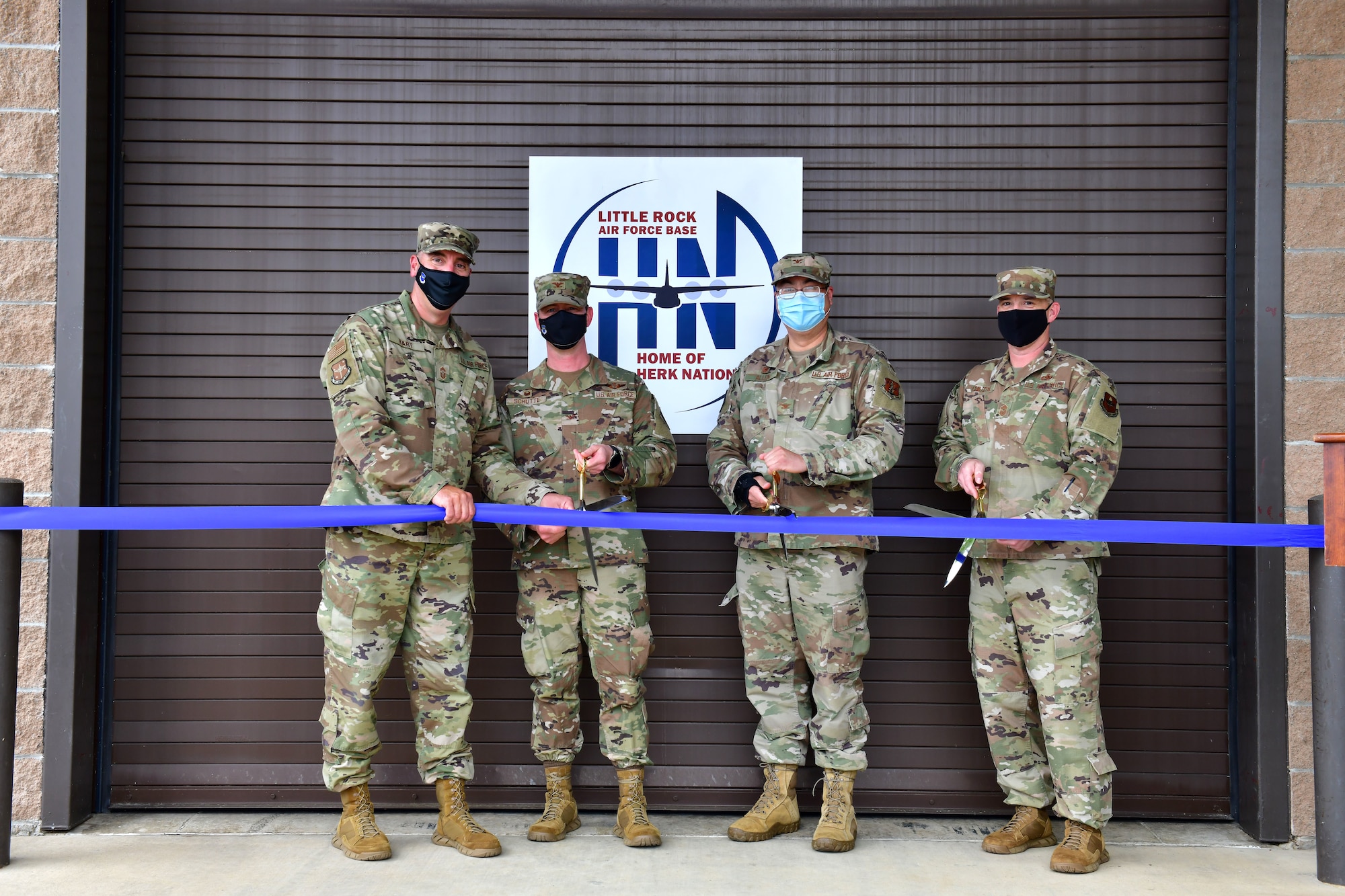 Little Rock Air Force Base leadership cut a ribbon to officially open its new innovation lab