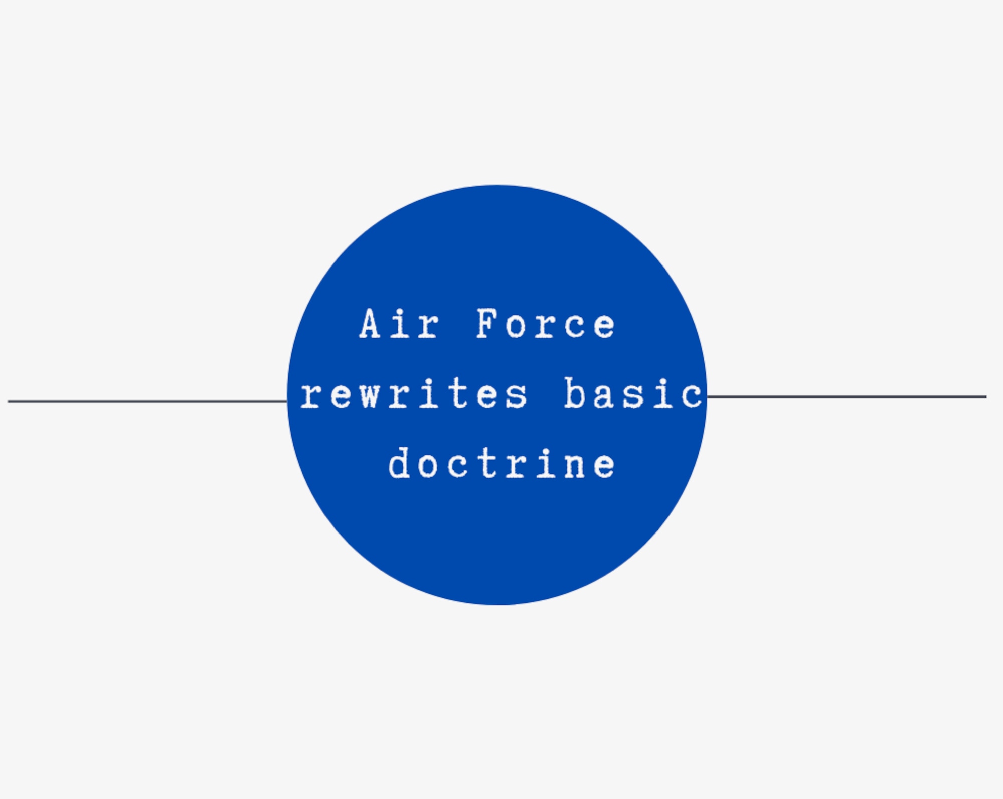 Graphic highlighting Air Force rewrites basic doctrine