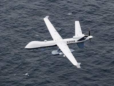 Unmanned Aerial Vehicle Sea Guardian Operates with Naval Assets