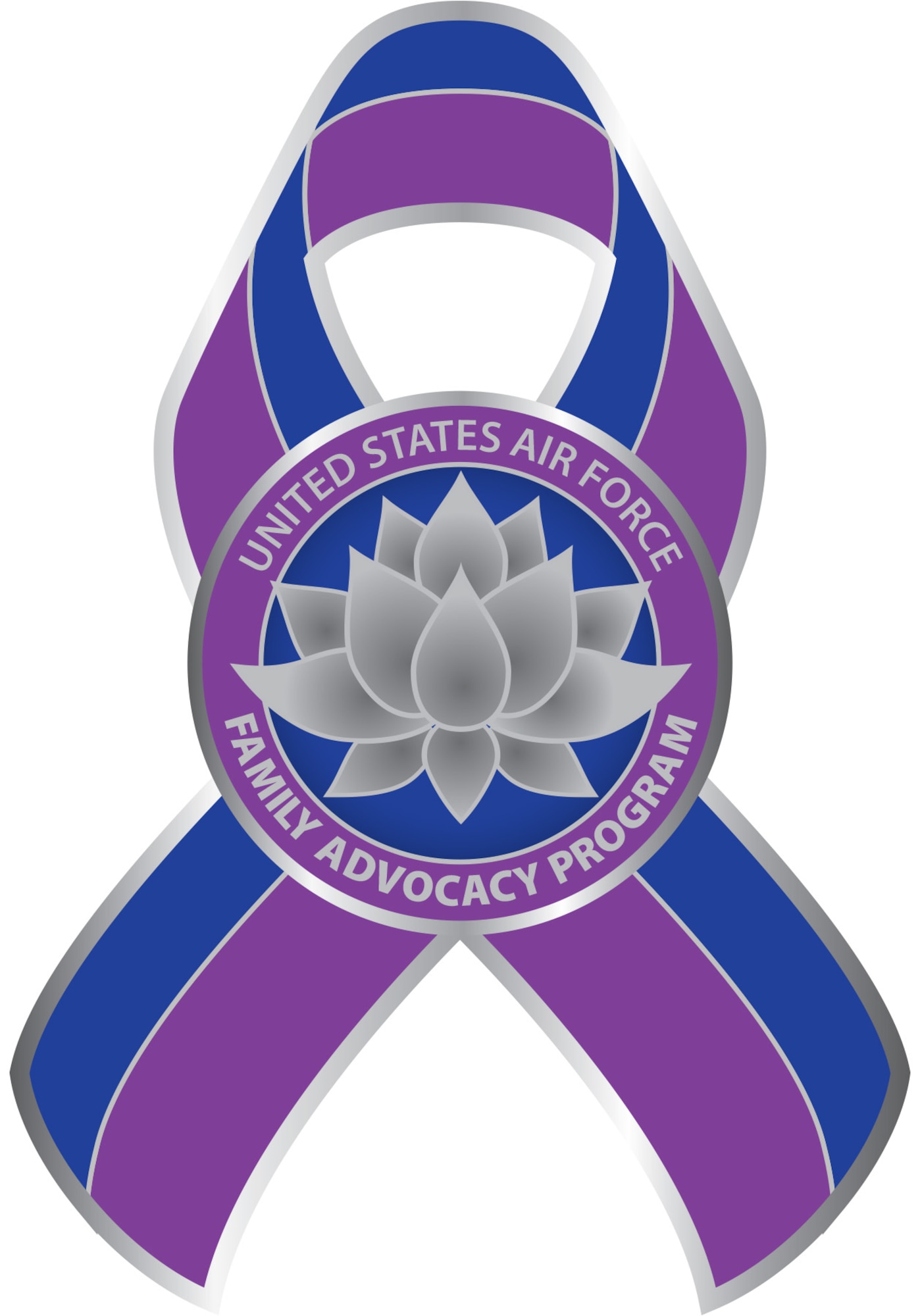 Logo design using Adobe Illustrator, incorporating a lotus flower and custom 2-color awareness ribbon.
