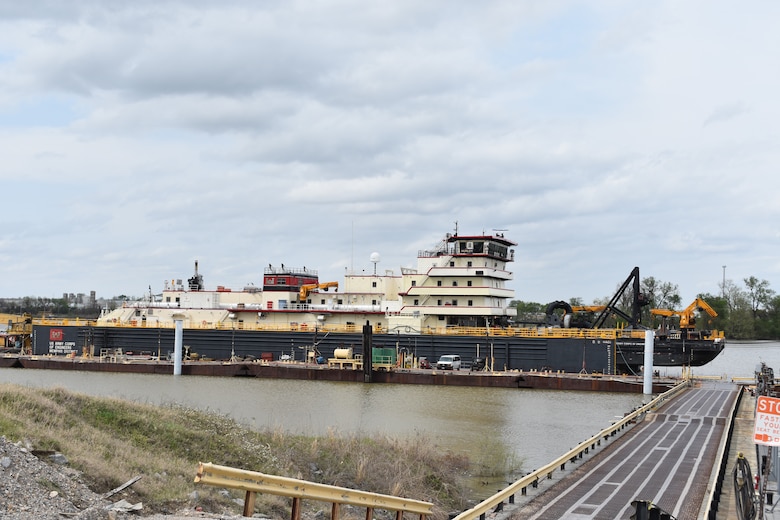 IN THE PHOTO, a photo of the Memphis District’s Dredge Hurley on the Ensley Engineer Yard dry dock, getting repaired after much of the south, including Memphis, Tennessee, was hit hard with frigid temperatures in mid-February this year. From frozen pipes to no electricity, many people and structures were impacted by the icy weather, including the district’s Dredge Hurley. It took approximately one month and multiple Ensley Engineer Yard crews to thaw out and repair the dredge. Now that the Dredge Hurley is thawed and repaired, it’s ready to dredge the Mississippi River, which is scheduled to start within the next two weeks. (USACE photos by Jessica Haas)